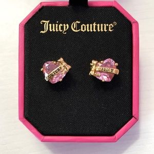 NWT Juicy Couture Crystal Heart Earrings